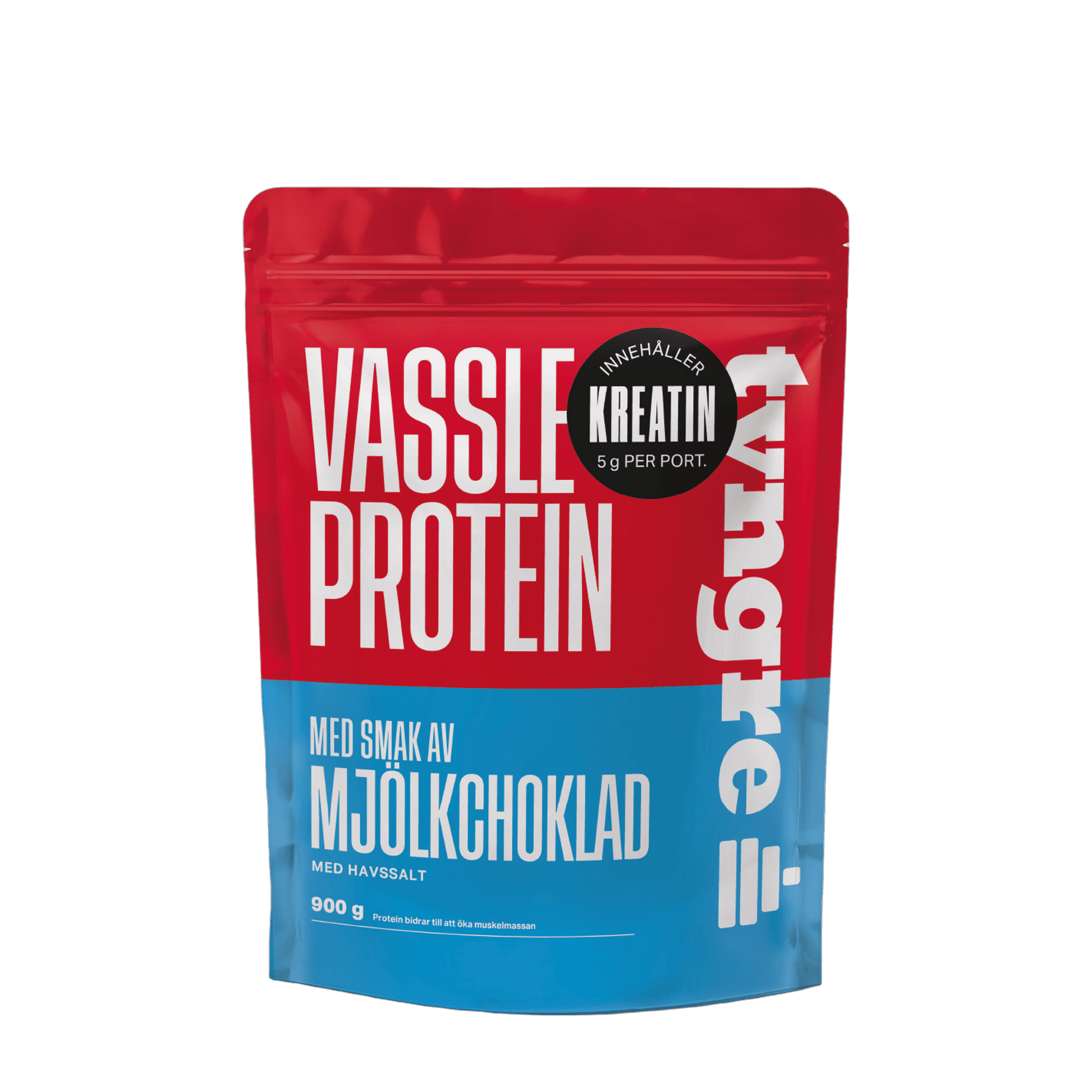 Tyngre Protein med Kreatin – variant Myseprotein med kreatin – Melkesjokolade havssalt (900g)