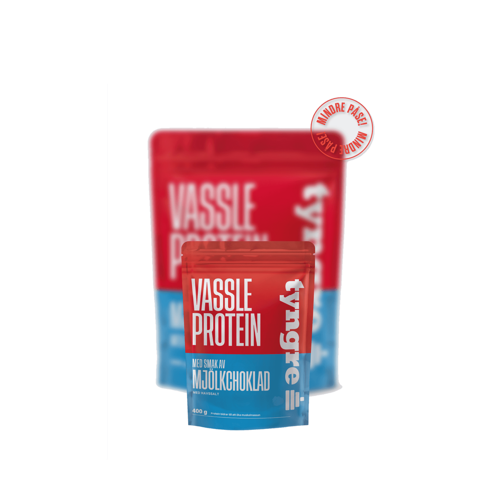 Tyngre Proteinposer – små pakker – variant Melkesjokolade med havsalt 400g