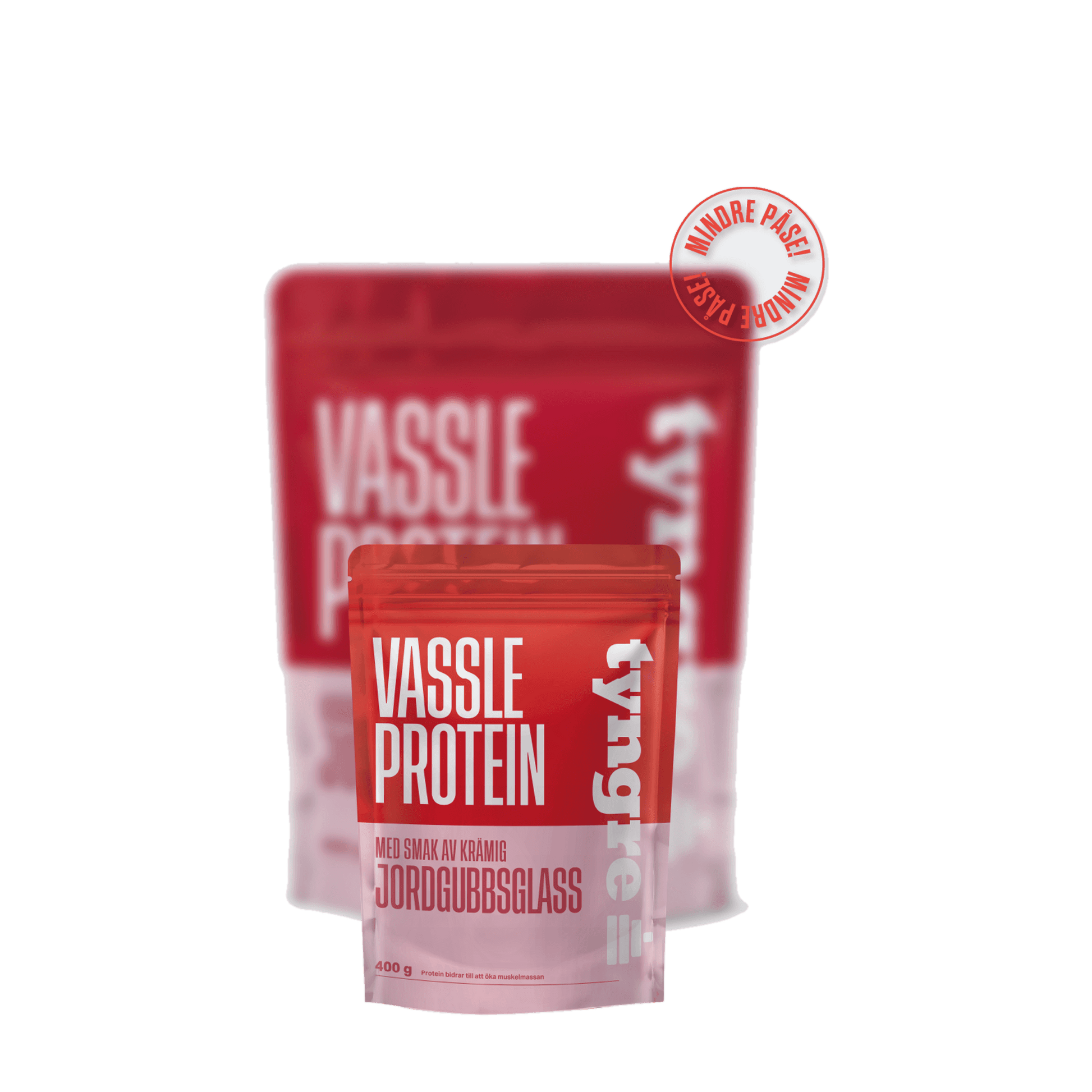 Tyngre Proteinposer – små pakker – variant Kremet jordbæris 400g