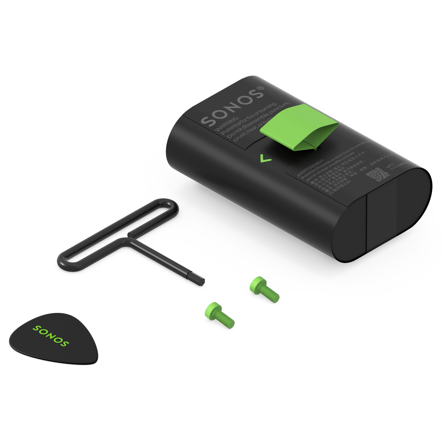 Erstatningsbatterisett for Sonos Play i svart