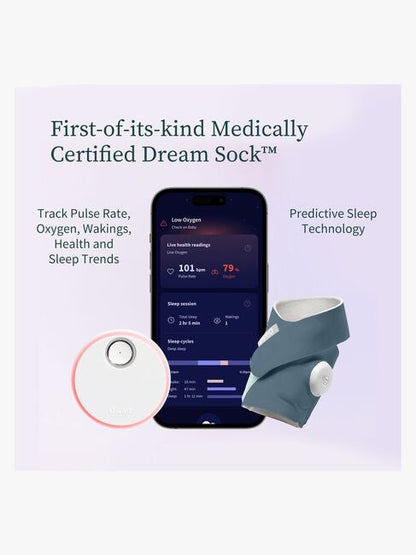 Owlet Dream Sock Babyvakt, Bedtime Blue