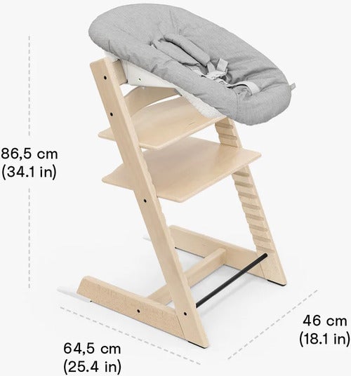 Stokke Tripp Trapp matstol-pakke inkl. Newborn Set, Natural/Grey