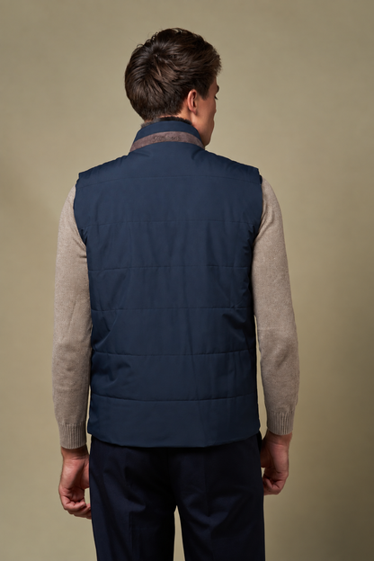 Fur Collar Gilet | Navy – detaljbilde 2