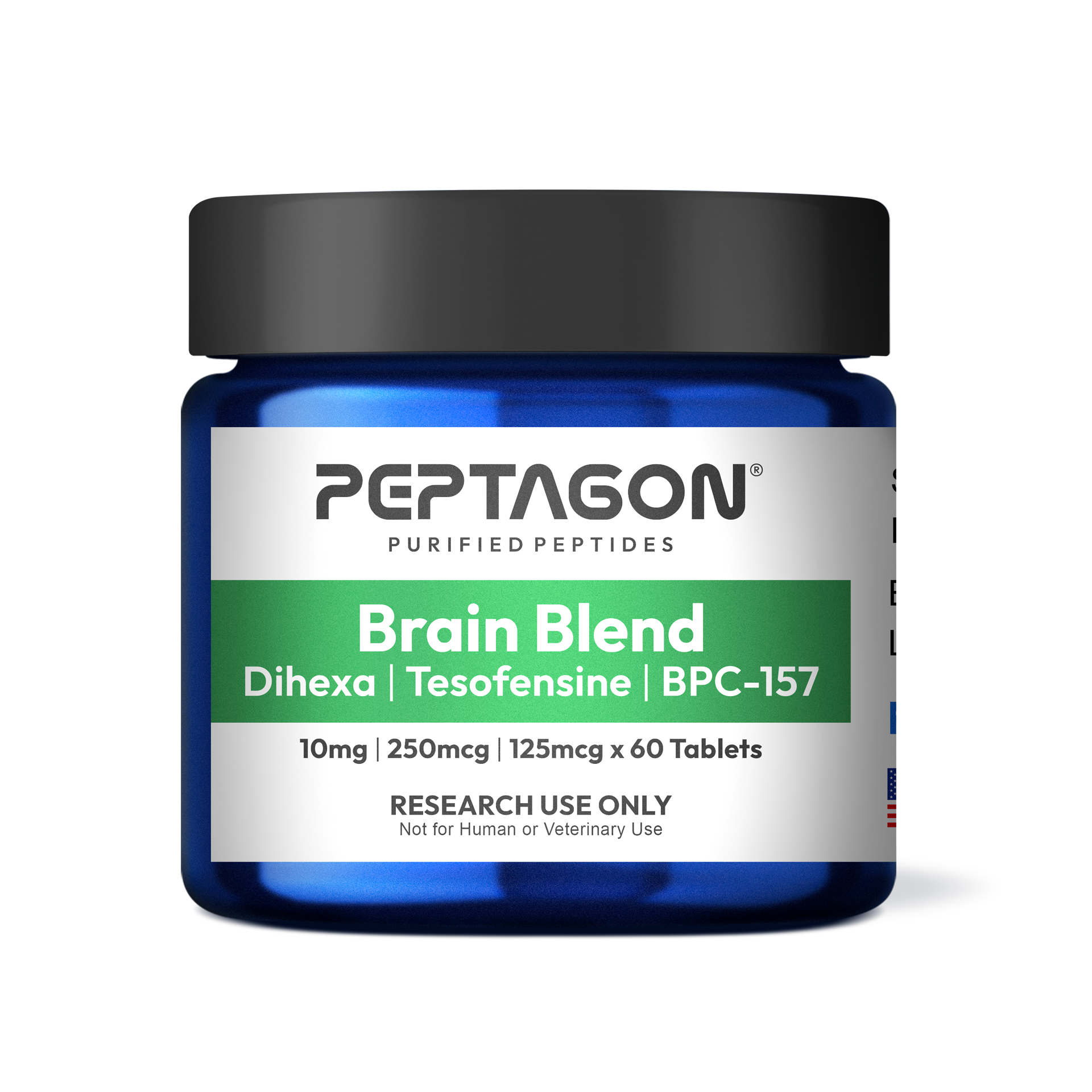 Peptagon Brain Blend- 10mg / 250mcg / 125mcg – 60 Count