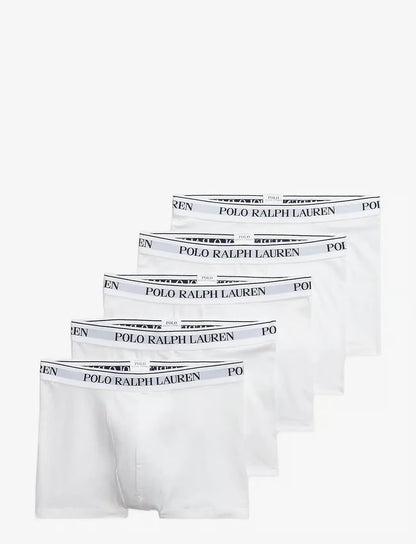 Polo Ralph Lauren Classic Stretch Cotton Trunk 5-Pack herreunderbukser, 5-pack i 5PK hvit