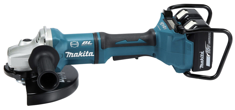 Makita DGA900Z vinkelsliper 230 mm, 18V X2 (36V), børsteløs – Sølv – inkl. batteri og lader