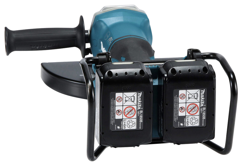 Makita DGA900Z vinkelsliper 230 mm, 18V X2 (36V), børsteløs – Sølv – inkl. batteri og lader