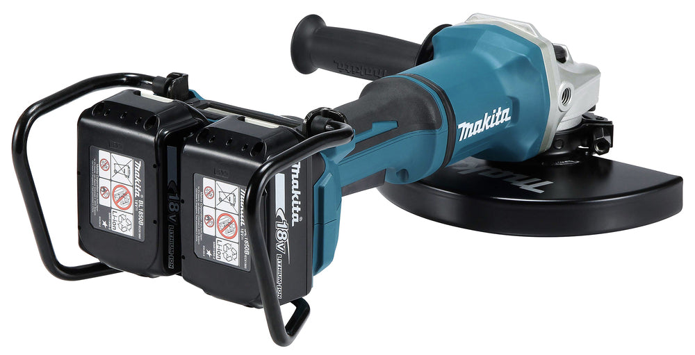 Makita DGA900Z vinkelsliper 230 mm, 18V X2 (36V), børsteløs – Sølv – inkl. batteri og lader