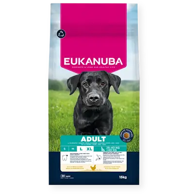 Eukanuba Adult Large 15 kg – ren produktbild av originalforpakningen