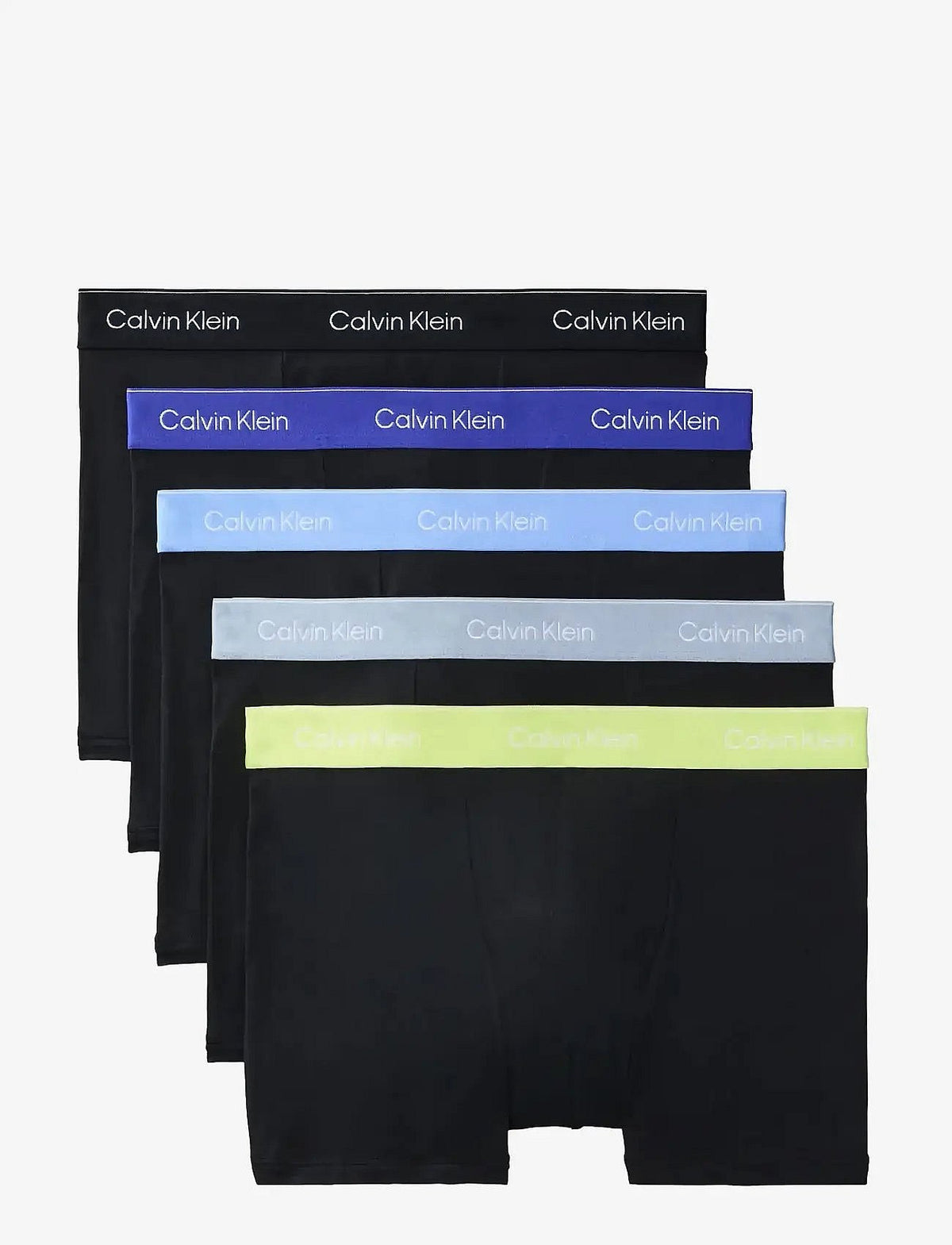 Calvin Klein RELAXED FIT TRUNK 5PK herreunderbukser, 5-PACK i svart WB blå DESCENT WB grønn BL