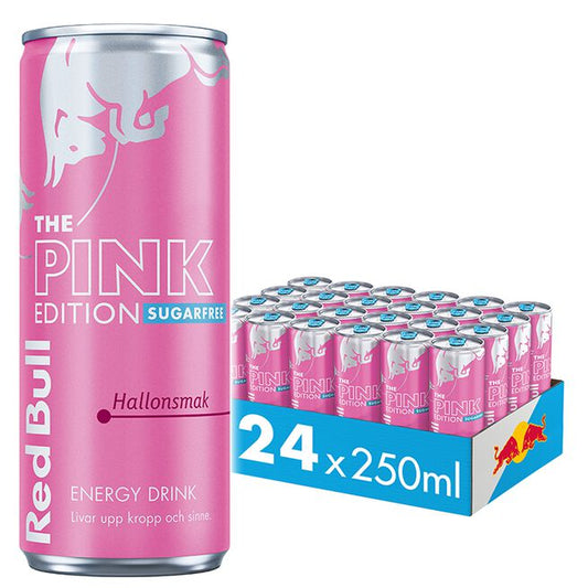 24 x Red Bull Energidrikk, 250 ml, Sukkerfri pink Edition