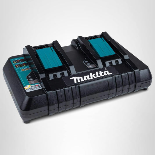 Makita DC18RD 18V LXT Li‑Ion dobbeltlader – 2 porter, 45 min (5,0 Ah), svart