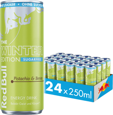 Red Bull Pistasj & Skogsbær Sukkerfri komplett flak med 24 x 250 ml