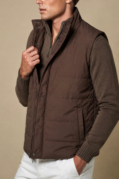 Fur Collar Gilet | Brown – detaljbilde 2
