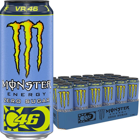 Monster Rossi VR46 Zero 24 x 500 ml – full kartong med 24 bokser à 500 ml