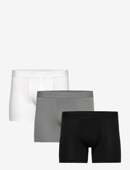 Polo Ralph Lauren Stretch Cotton Boxer Brief 3-Pack herreunderbukser, 3-pack i 3PK svart/PERF GR