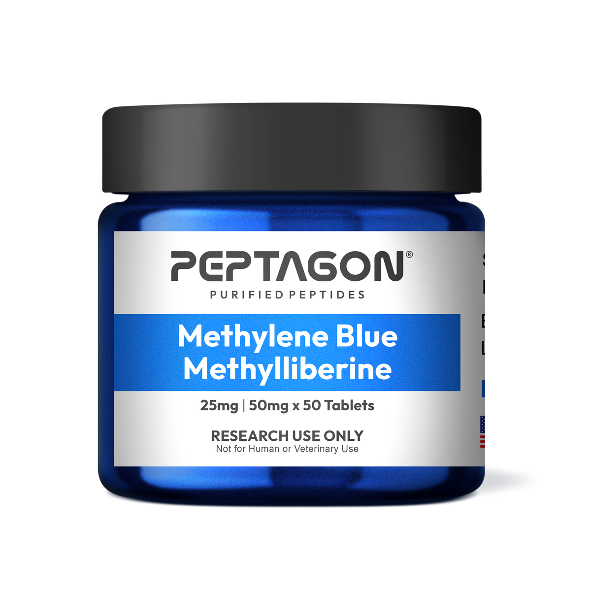 Peptagon Methylene Blue + Methylliberine Research Tablets – 25mg / 50mg – 50 Count