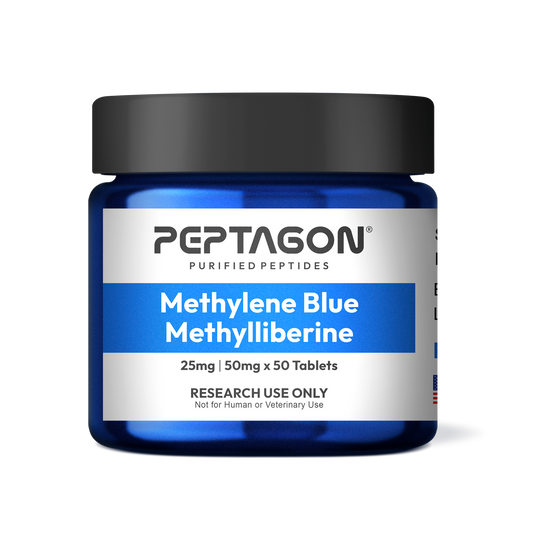 Peptagon Methylene Blue + Methylliberine Research Tablets – 25mg / 50mg – 50 Count