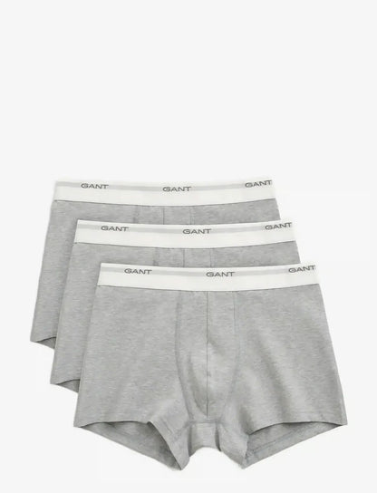 GANT 3-Pack Trunks herreunderbukser, 3-pack i LIGHT grå MELANGE