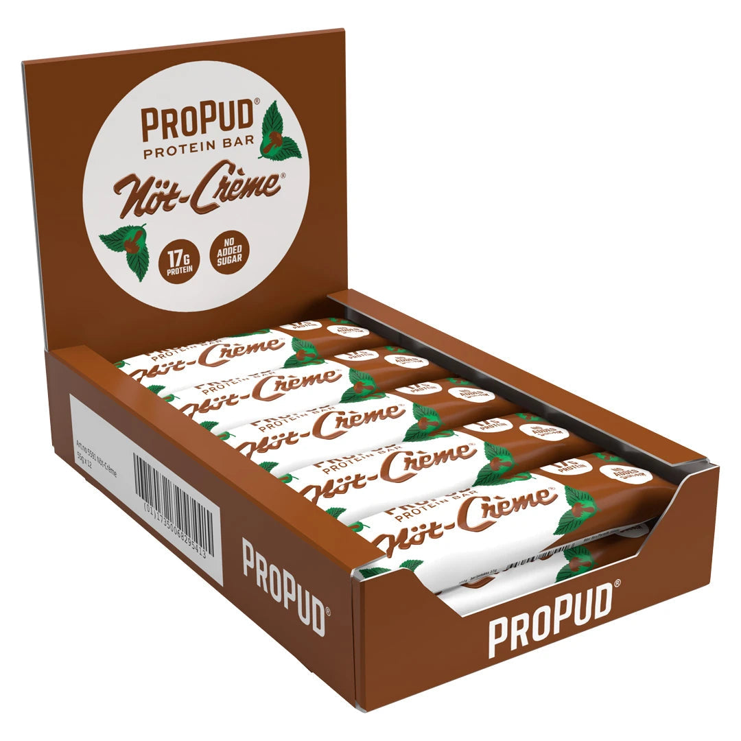 ProPud Nøttkrem Proteinbar – 12-pack – eske med 12 proteinbarer à 55 g