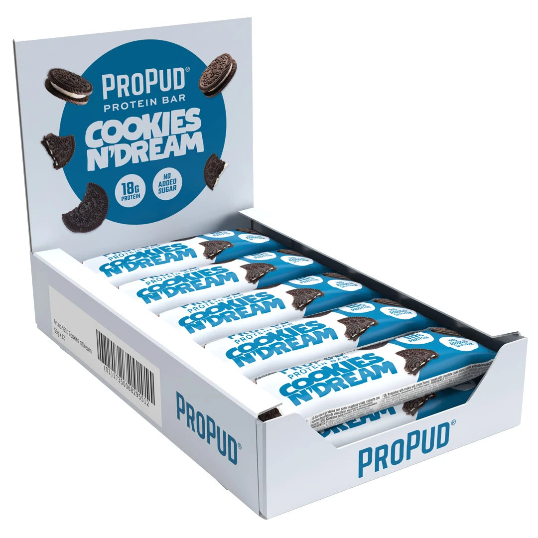 ProPud Cookie Dough Proteinbar – 12-pack – eske med 12 proteinbarer à 55 g