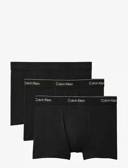 Calvin Klein RELAXED FIT TRUNK 3PK herreunderbukser, 3-PACK i svart W HEAVENLY IRIS LOGO svart W