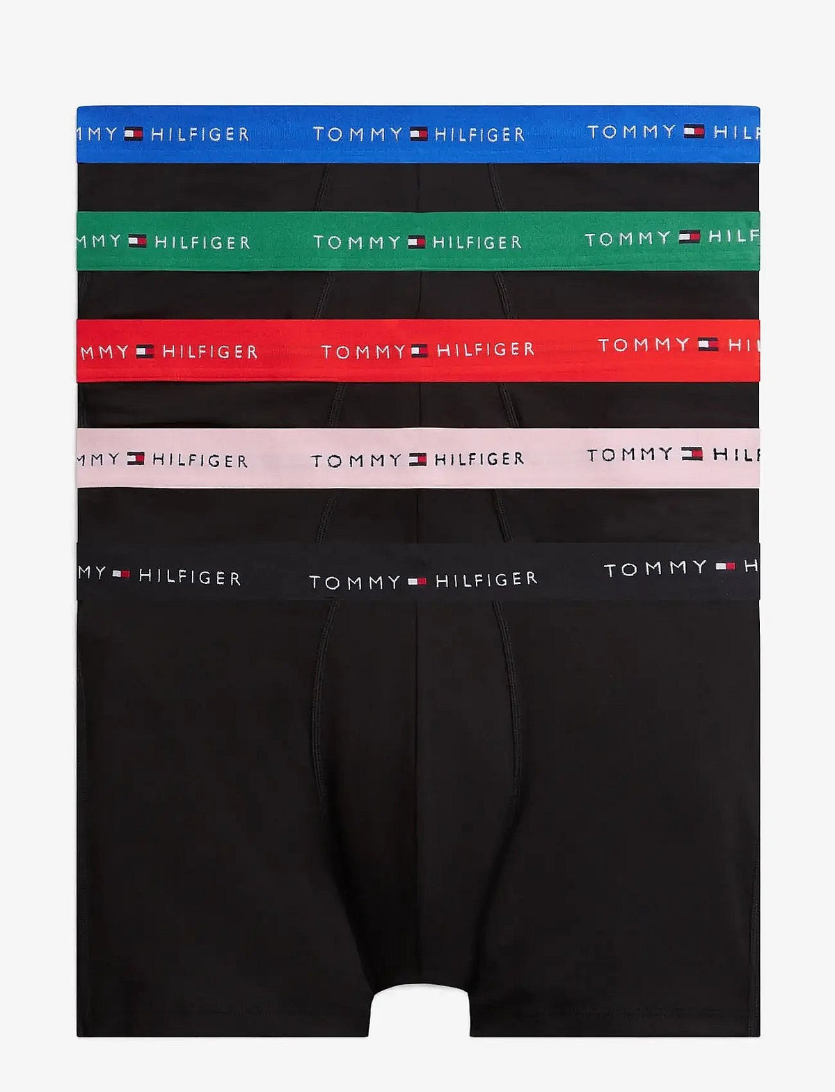 Tommy Hilfiger 5P BOXER BRIEF WB herreunderbukser, 5-pack i B BLK FIRE RD BON PK ALAS GR NO BL