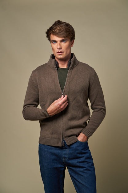 Genuine Fur Collar Cardigan | Tobacco – detaljbilde 8