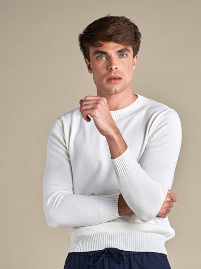 Classic Cotton Crewneck | Off-White – detaljbilde 2
