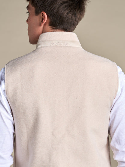 Reversible Wool Gilet | Beige/Navy – detaljbilde 3