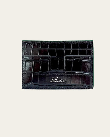 Crocodile Embossed Cardholder | Black – Svart