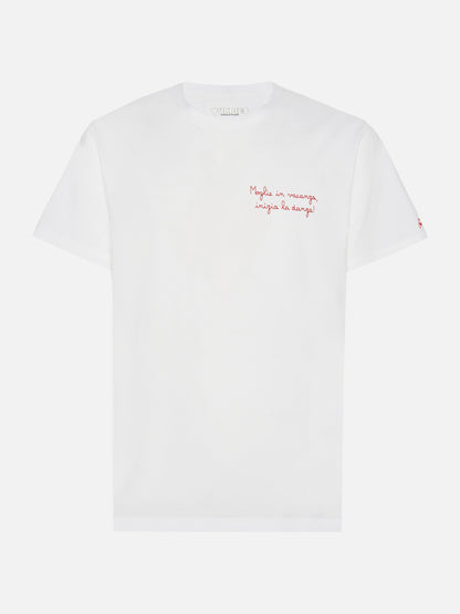 Bomulls-T-skjorte Arnott med 'Moglie in vacanza...' broderi | YUPPIES SPECIAL EDITION – offisielt produktbilde 4