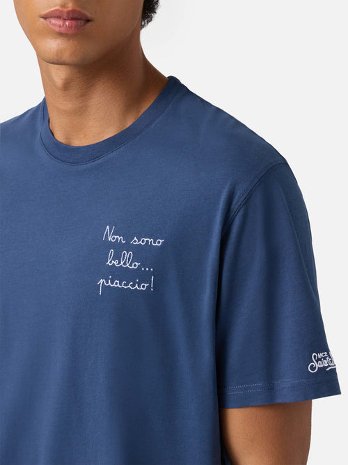 Vinter bomull T-skjorte Arnott Warm med broderi «Non sono bello … piaccio!» | VACANZE DI NATALE SPECIAL EDITION – produktbilde