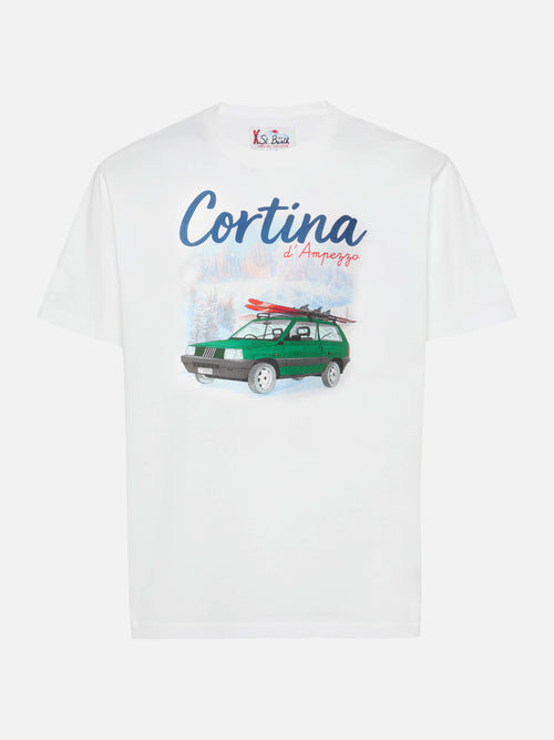 Arnott Warm T-skjorte i børstet økologisk bomullsjersey (warm-touch) med Panda Cortina-print – produktbilde