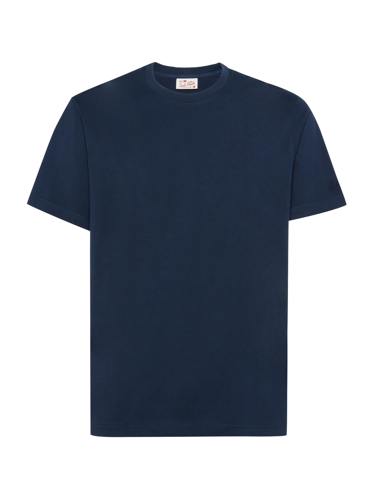 Marineblå bomullsjersey T-skjorte Dover med St. Barth-broderi – produktbilde