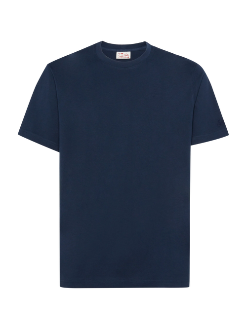 Marineblå bomullsjersey T-skjorte Dover med St. Barth-broderi – produktbilde