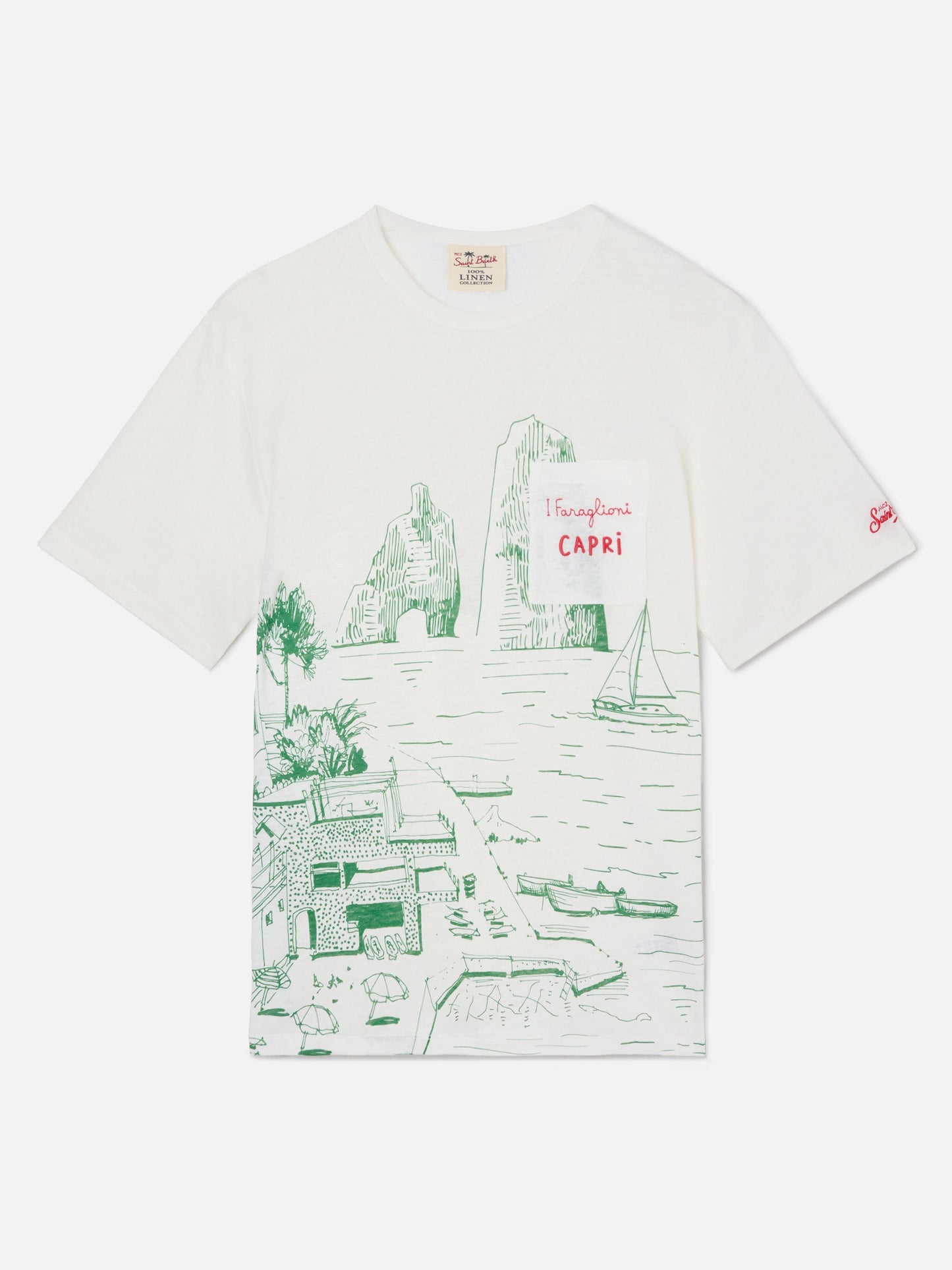 Ecstasea T-skjorte i linjersey med Capri-print – produktbilde