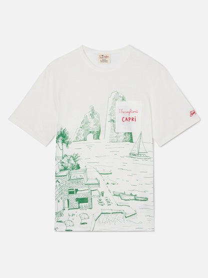Ecstasea T-skjorte i linjersey med Capri-print – produktbilde