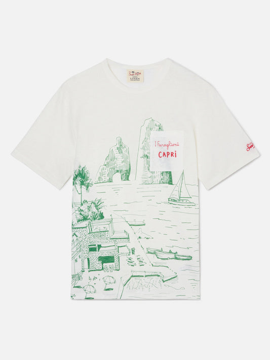 Ecstasea T-skjorte i linjersey med Capri-print – produktbilde
