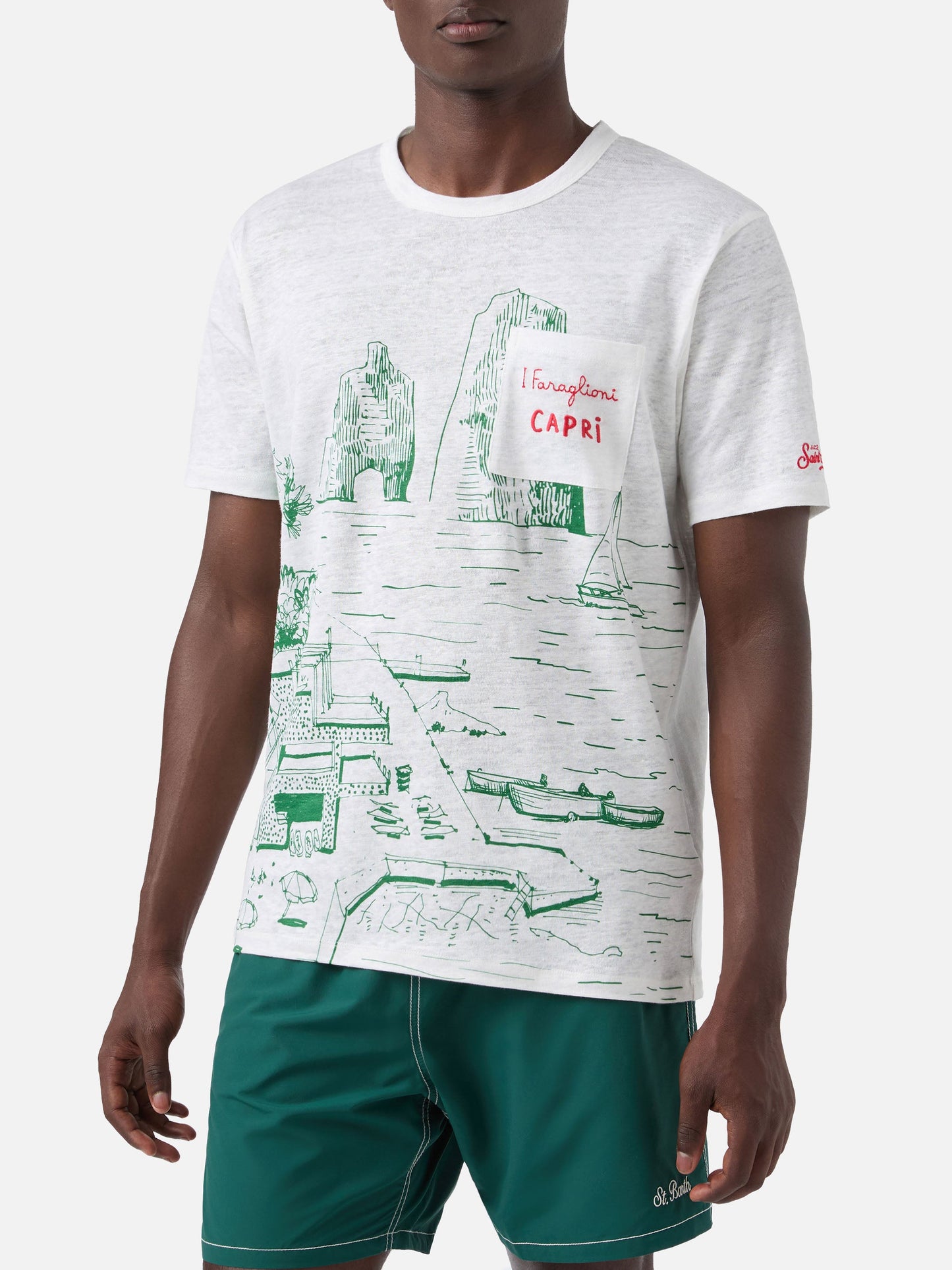 Ecstasea T-skjorte i linjersey med Capri-print – offisielt produktbilde 2