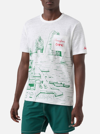 Ecstasea T-skjorte i linjersey med Capri-print – offisielt produktbilde 2