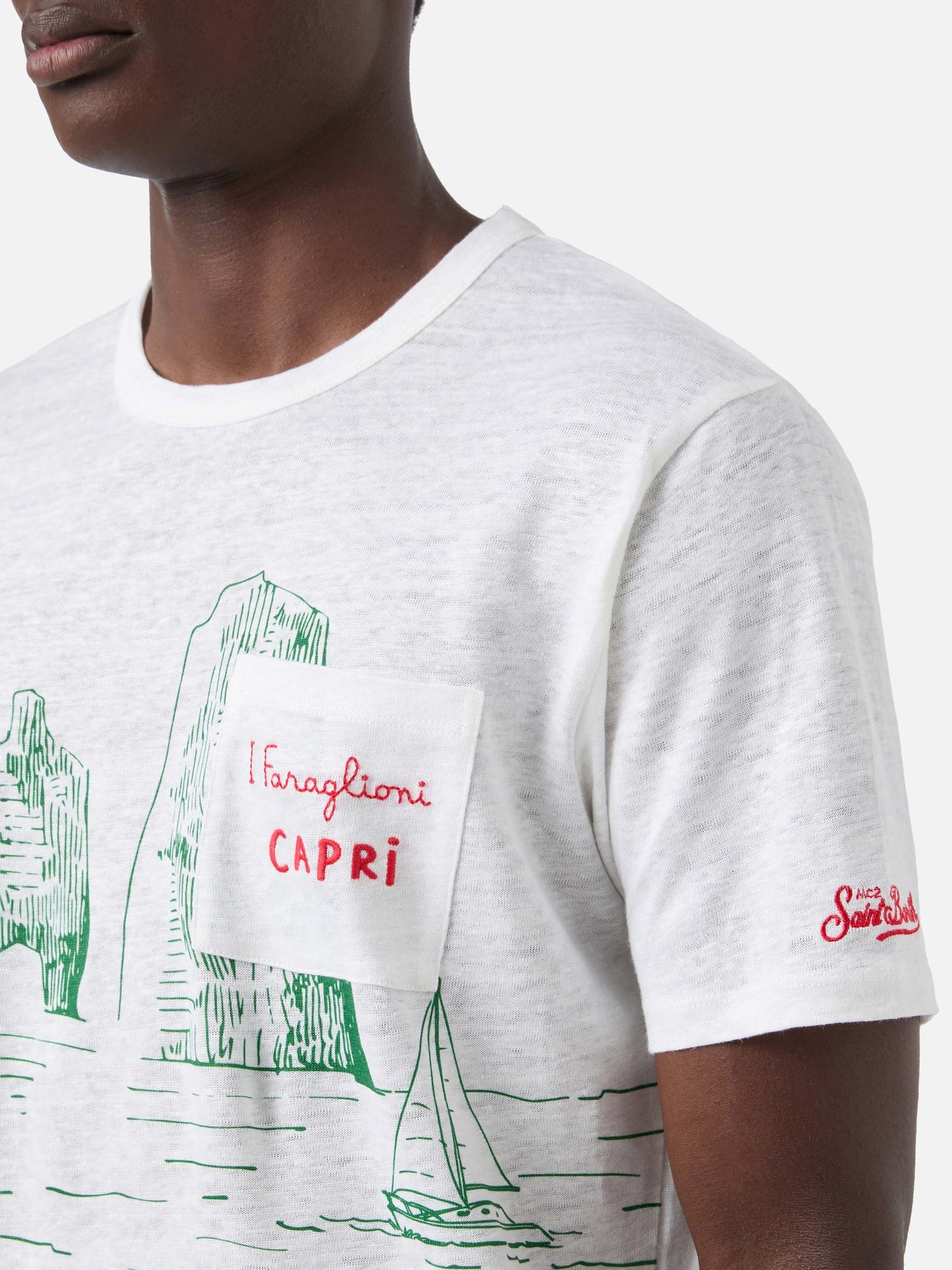 Ecstasea T-skjorte i linjersey med Capri-print – offisielt produktbilde 3