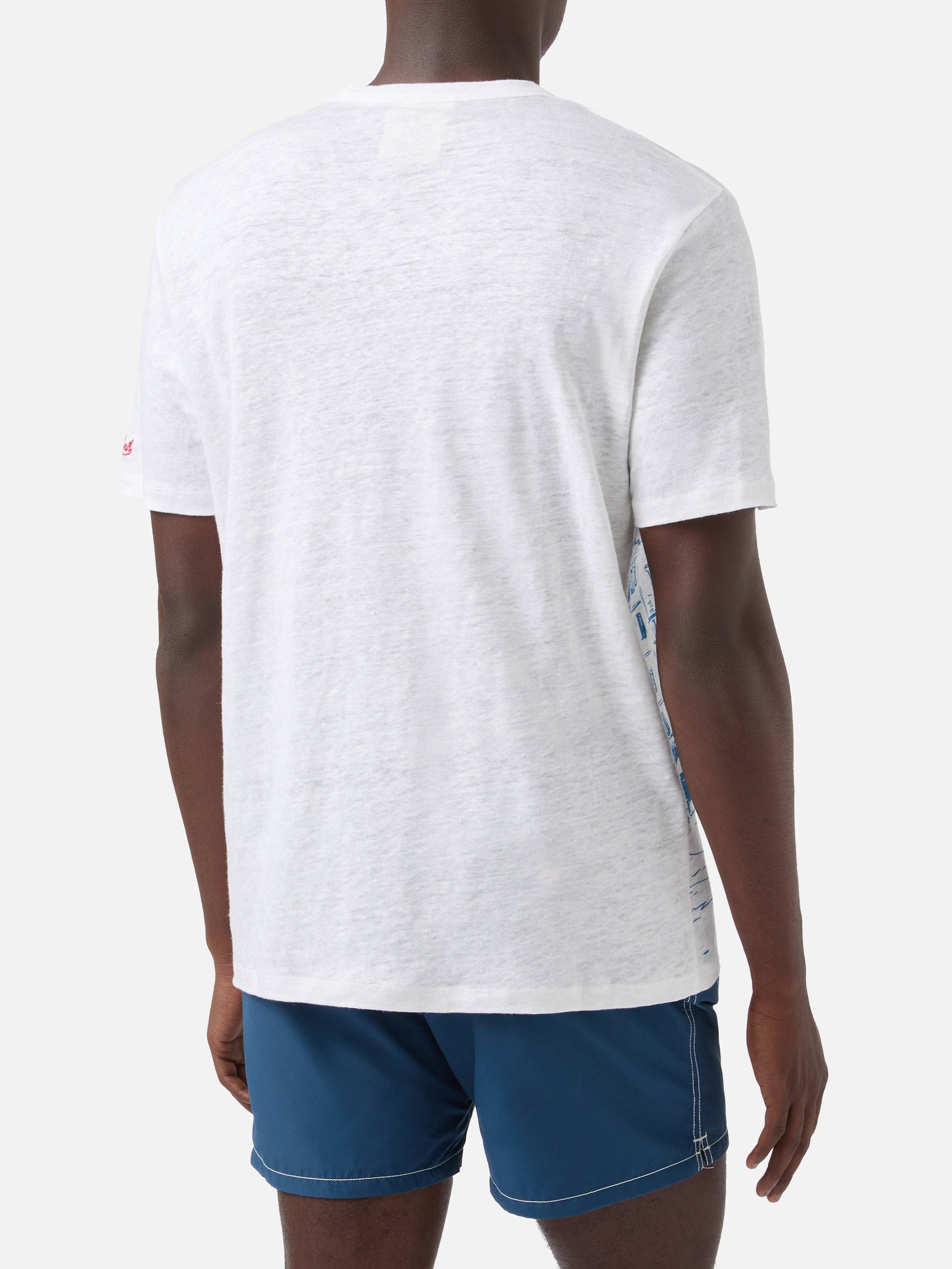 Ecstasea lin-jersey t-skjorte med Portofino-print – offisielt produktbilde 4
