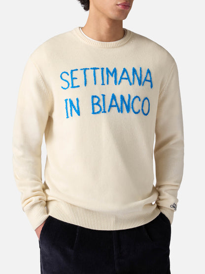 Heron Settimana in bianco brodert genser – produktbilde