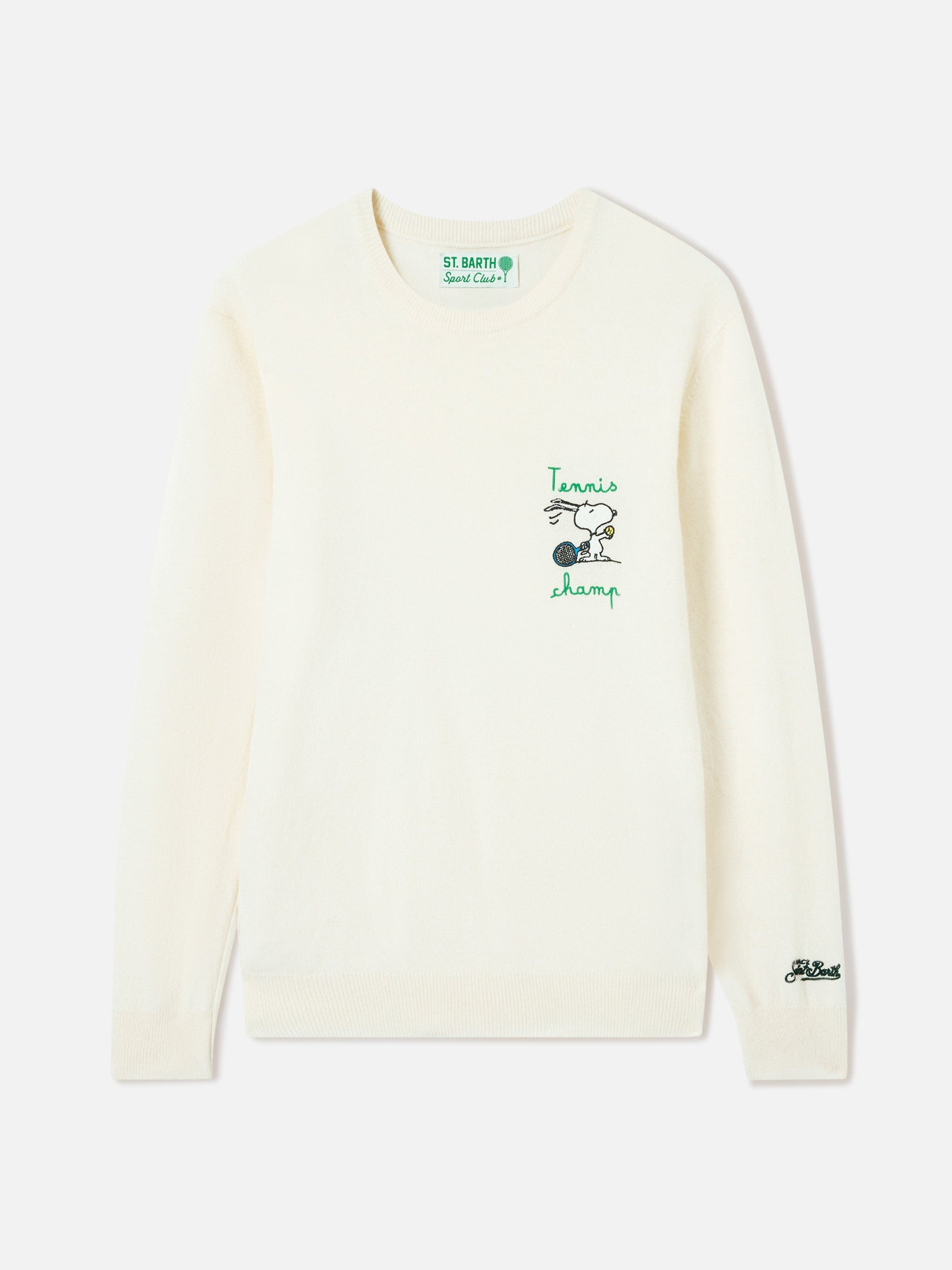 Crewneck-genser Heron med Snoopy tennis champ-broderi | SNOOPY PEANUTS SPECIAL EDITION – offisielt produktbilde 5