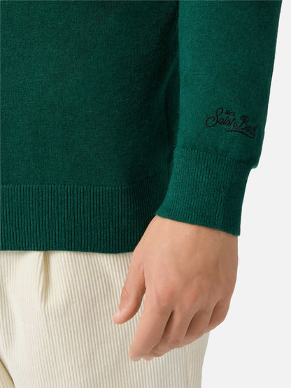 Crewneck-genser Heron Light med "Busy from day to night"-broderi – offisielt produktbilde 3