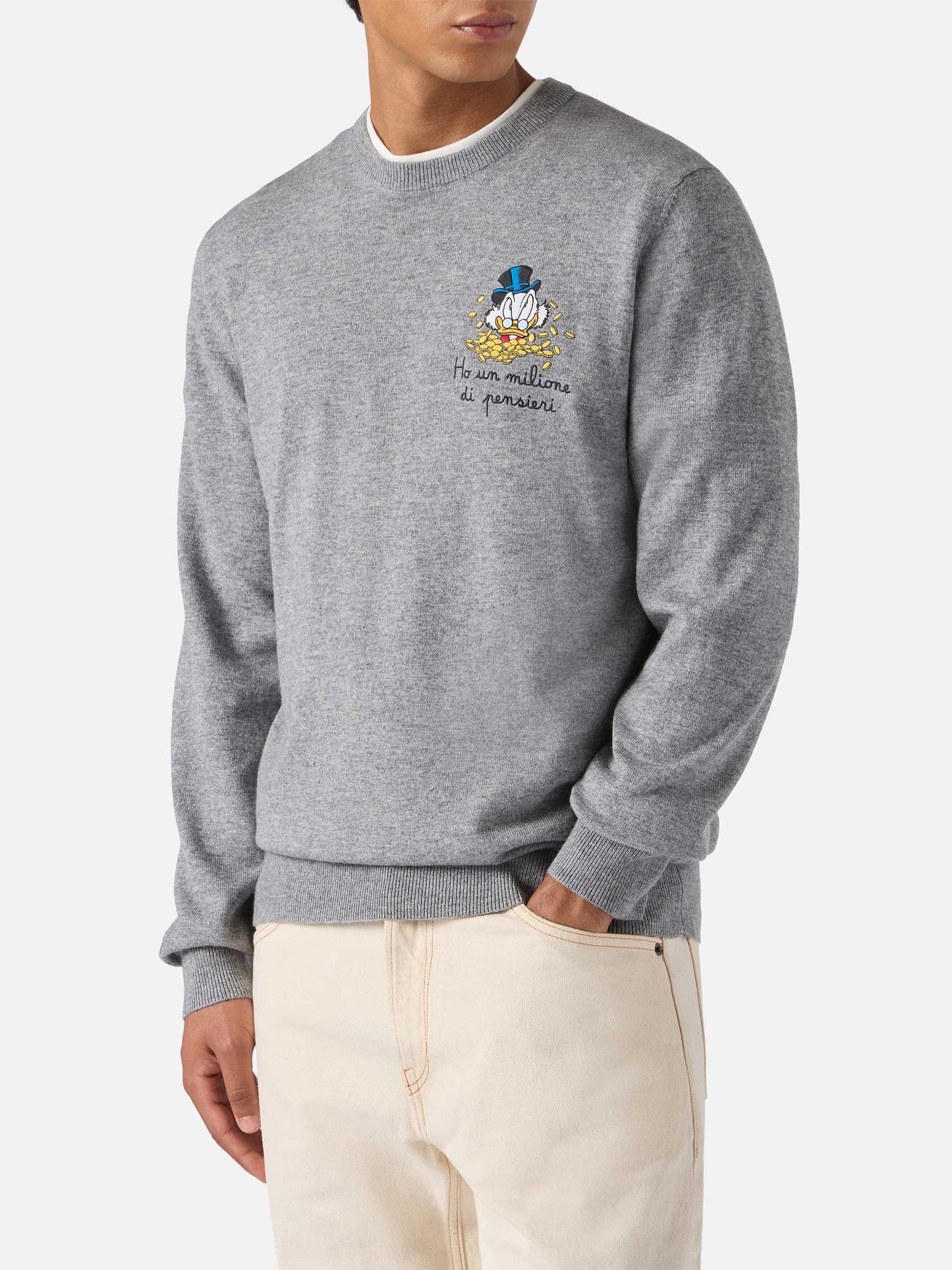 Crewneck-genser Heron Light med Uncle Scrooge-broderi | DISNEY SPECIAL EDITION – offisielt produktbilde 2
