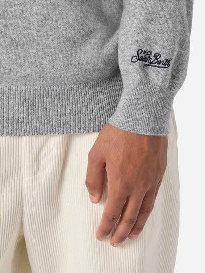 Crewneck-genser Heron Light med "E io pagooo"-broderi | YUPPIES SPECIAL EDITION – offisielt produktbilde 3