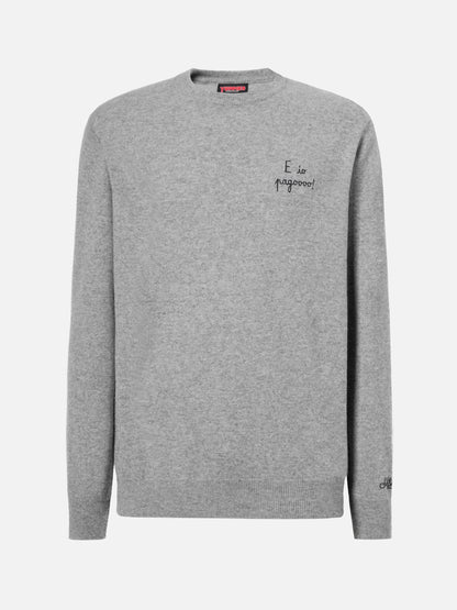 Crewneck-genser Heron Light med "E io pagooo"-broderi | YUPPIES SPECIAL EDITION – offisielt produktbilde 5