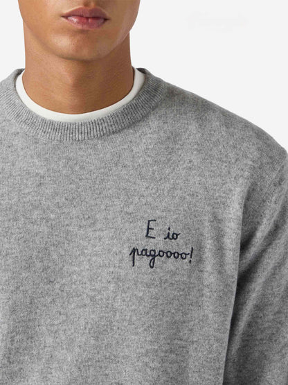 Crewneck-genser Heron Light med "E io pagooo"-broderi | YUPPIES SPECIAL EDITION – produktbilde
